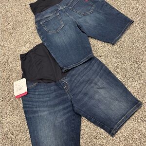 Isabel Maternity 2 pair NWT Dark Blue Denim Maternity Bermuda Shorts sz2